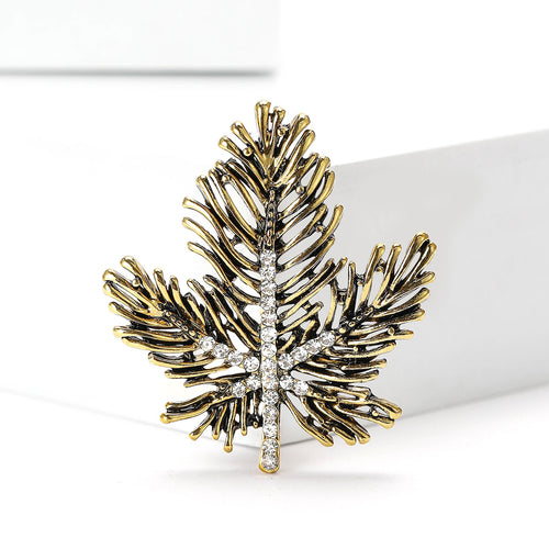 Antique silver maple leaf brooch size chart 4.1 by 3.6 cm