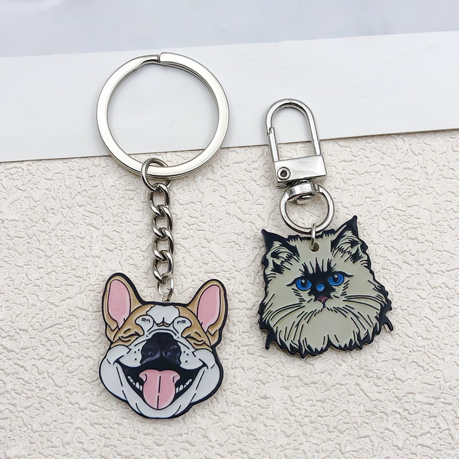 Printed Acrylic Cartoon Dog Double Sided Charm Pendant for Bracelet Necklace Keychain DIY