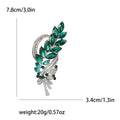 Wheat Leaf Peacock Brooch In 2 Styles With Polished Metal And Decorative Details view 6
