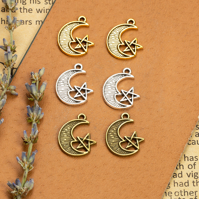 20x16mm Vintage Moon and Star Alloy Charm Pendant