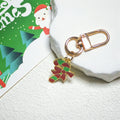 Christmas Enamel Charm Keychains Gold Clasp 9 Holiday Styles view 6