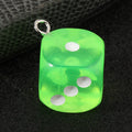 Acrylic Dice Charm Pendant With Silver-Tone Loop Fourteen Colors view 10