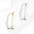 Minimal Face Profile Brooch in Gold or Silver Decorative Lapel Pin view 3