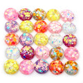 Round Floral Resin Cabochons in Eleven Pastel Color Options view 2