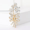 Crystal Leaf Bouquet Brooch With Delicate Branch Details view 2