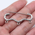 Wavy Triple Loop Safety Brooch Pins in Three Metal Finishes view 6