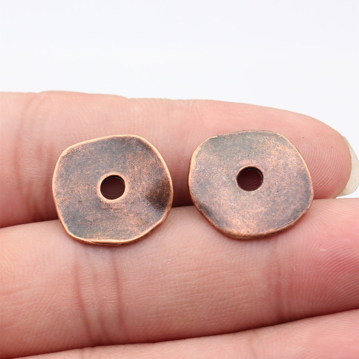 18x18mm 1.6g Multi-Color Zinc Alloy Wavy Round Disc Spacer Beads for DIY Bracelet Making