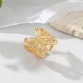 Gold and Silver Tone Openwork Butterfly Adjustable Cuff Rings view 4