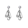 Pearl Stud Layered Teardrop Dangle Earrings Gold Silver view 5