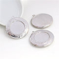 Round Locket Pendant Trays with Engraved Borders in Five Finishes view 10