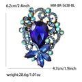 Oval Crystal Bow Cluster Brooch in 8 Color Options view 10