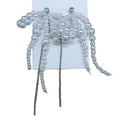 Crystal Bow Pearl Tassel Stud Earrings Fashion Jewelry view 5