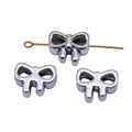 Openwork Bow Spacer Bead in Antique Silver Metal Finish view 4