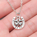 Horseshoe Clover Pendant Necklace in Detailed Metal Finishes for Jewelry Making view 3