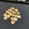 Layered Round Disc Hook Earrings in Gold and Silver Tones view 7