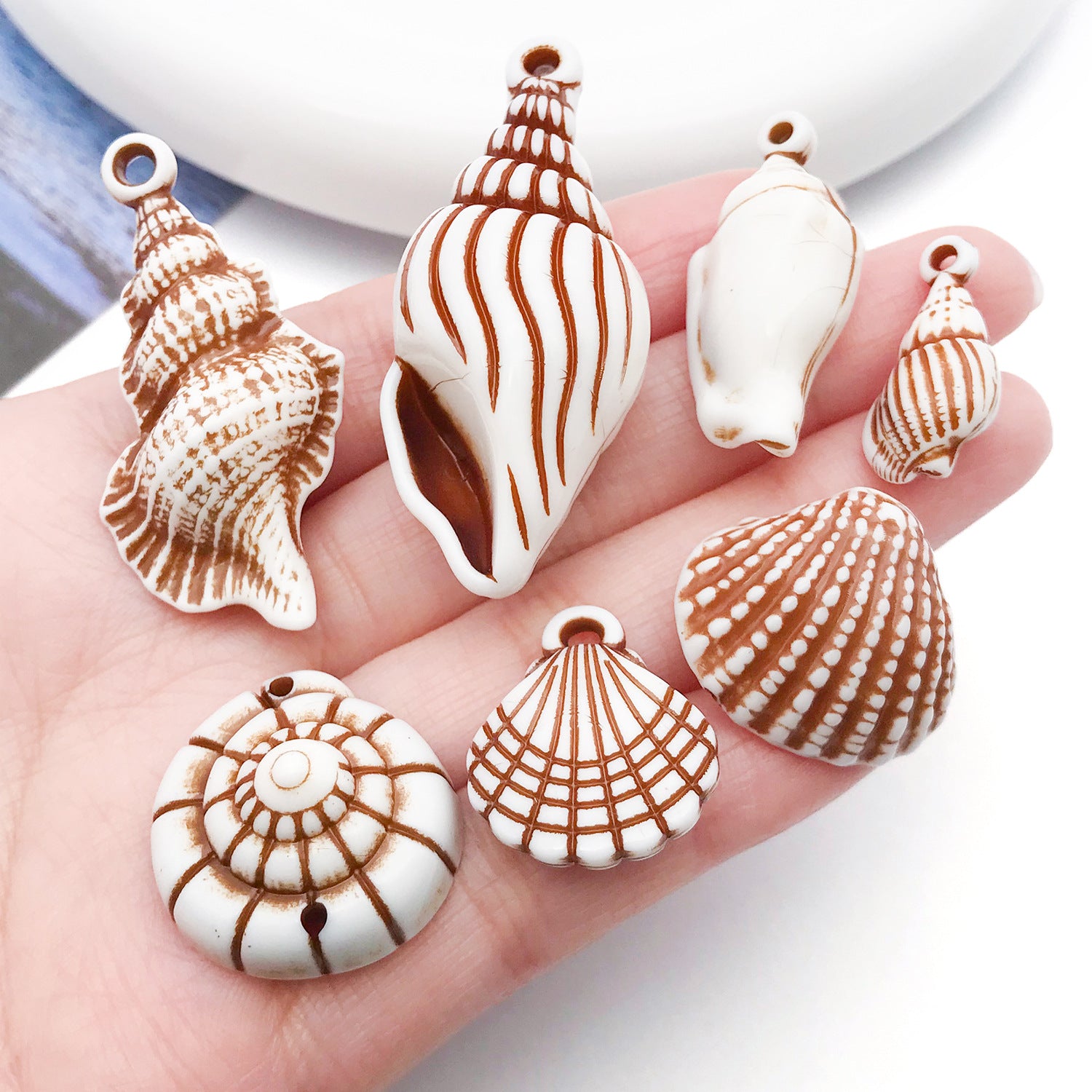 Acrylic Shell Conch Starfish Charm Pendants