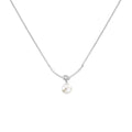 Faux Pearl Knot Open Bar Pendant Necklace Gold White Gold view 5