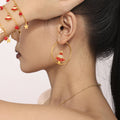 Gold Enamel Christmas Charm Necklaces Bracelets Earrings Set view 3