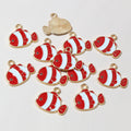Colorful Enamel Tropical Fish Charms with Gold Tone Edges view 3