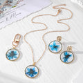 Resin Pressed Flower Keychain Necklace Stud Earrings 6 view 5