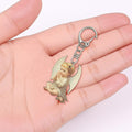 Praying Cherub Angel Printed Wood Keychain Lobster Clasp view 4