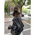 Dark Brown Leopard Oversized Fabric Bow Ponytail Hair Tie view 4