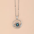 Gold and Silver Tone Rhinestone Eyelash Evil Eye Pendant Necklaces view 4