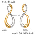 Stainless Steel Figure-Eight Drop Earrings Gold Two-Tone view 7