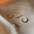 Geometric Buckle Huggie Hoop Earrings In Gold And Silver Tone view 4