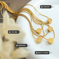 Double-Sided Fu Xi Sliding Disc Pendant Gold Snake Necklace view 2