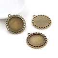 Scalloped Oval Pendant Bezel Settings in Two Antique Finishes view 3