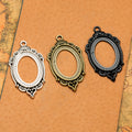 Openwork Oval Frame Pendant Settings in Two Finishes view 1