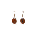 Brown Coffee Bean Novelty Silver Tone Long Hook Earrings view 5