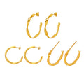 Twisted C Shape Hoop Earrings Gold Steel Three Styles view 5
