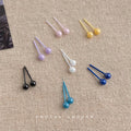 White Yellow Black Blue Purple And Pink Round Ball Stud Earrings view 4