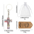 Floral Psalm Cross Printed Keychain Silver Ring Metal Charm view 2