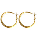 Gold Tone Brushed Round Hoop Earrings In Three Graduated Sizes view 5