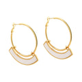 Arc Inlay Statement Hoop Earrings for Women in 2 Pictured Styles view 5