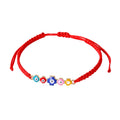 Red Woven Cord Five Flower Evil Eye Adjustable Bracelets view 5