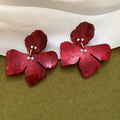 Marbled Resin Flower Statement Earrings In Four Colors view 9