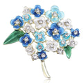 Floral Crystal Hydrangea Brooch in Red Purple or Blue view 2
