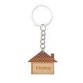 Wooden House Home Engraved Bamboo Keychain Four Designs view 6