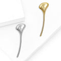 Long Polished Ginkgo Leaf Stick Pin in Two Metal Finishes view 2
