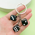 Dice Charm Keychains Featuring Black Dice Across 10 Pictured Variations view 2
