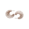 Silver Tone Radiating Wire C Hoop Stud Earrings Jewelry Pair view 5