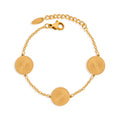 Round Sunburst Disc Chain Bracelets Gold Or Steel Tone view 5
