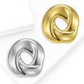 Swirled Open Circle Brooch in Polished Metal for Jackets and Scarves view 2