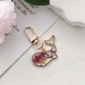 Gold Tone Pressed Flower Whale Resin Clip Keychains in Eight Designs view 4
