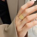 Multi Strand Mesh Open Cuff Ring Gold or Steel Tone view 7