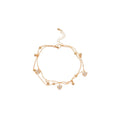 Dual Chain Heart Pendant Bracelet Gold Silver 2 Colors view 5